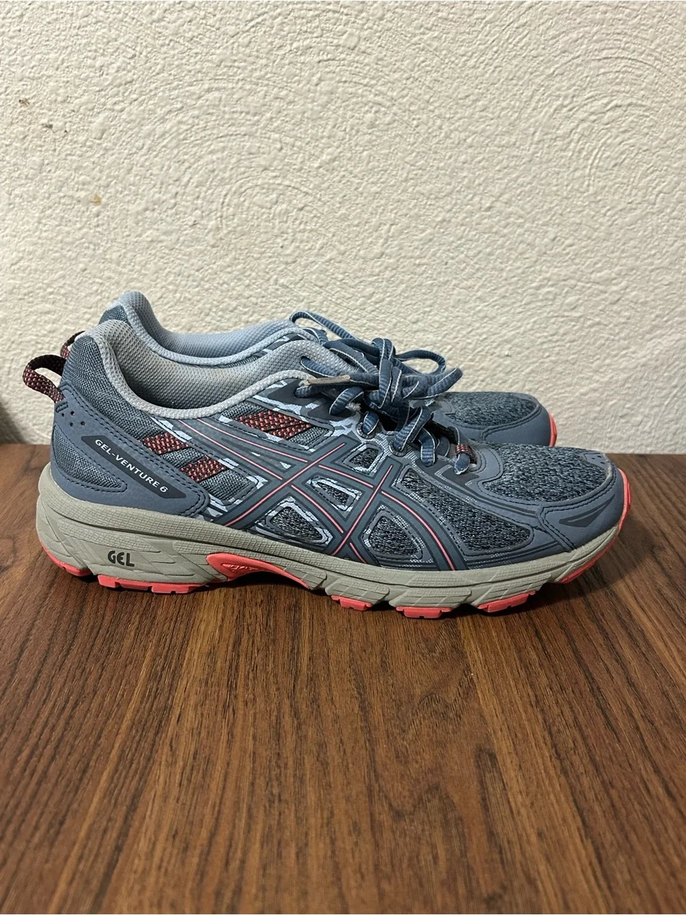 ASICS Gel-Venture 6 Women’s Running Shoes Size 8.5 Blue Grey Pink